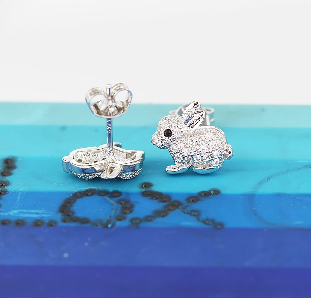findout Ladies 925 Sterling Silver Cubic Zirconia Bunny